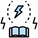 energy, book, knowledge, electricity, power, charge