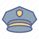 cap, military, officer, police