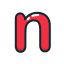 letter, lowercase, n, red 