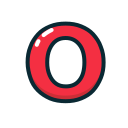 letter, lowercase, o, red