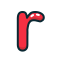 letter, lowercase, r, red 