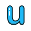 blue, letter, lowercase, u 