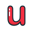 letter, lowercase, red, u 