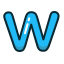 blue, letter, lowercase, w 