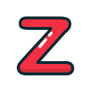 letter, lowercase, red, z