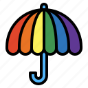 protection, rain, rainbow, umbrella