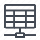 cells, connected, connection, line, network, table