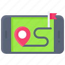 pin, location, map, position, route, smartphone