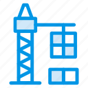 boxes, building, crane, delivery, lifter, lifting, tower