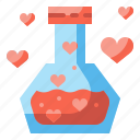 chemistry, flask, heart, love, potion, romantic, valentines