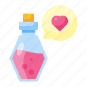 love, potion, heart, valentine, romance, chemistry, flask