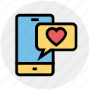 chat, heart, love, message, mobile, talk, valentine