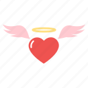 angel, flying, heart, love, wing