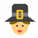 avatar, face, hat, man, people, person, pilgrim