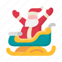 santa, claus, santaclaus, winter, christmas, sled, sleigh