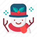 snowman, snow, winter, avatar, christmas