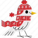 bird, christmas, winter, cold