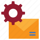 setting, cog, gear, message, mail, envelope