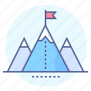 aim, ascent, flag, goal, mountains, peak, summit