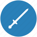 blade, blue, cold, round, sword, weapon