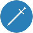 blade, blue, round, sword, weapon