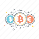 bitcoin, exchange, currency, dollar, euro, payment, transfer