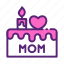 cake, candle, day, love, mother, tart