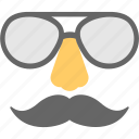 hipster, moustache, party, party props, sunglasses