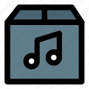 music, box, filled, line, f