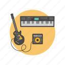 guitar, instrument, keyboard, music, piano