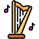 harp, musical, music, orchestra, instrument