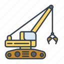 clamshell, construction, excavator, industry, machinery, tool, vehicle