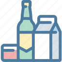 bottle, carton, object, package, packing, product