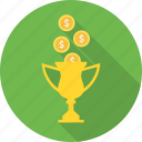 award, bonus, profit, reward, achievement, prize, trophy