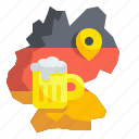 alcoholic, beer, beverages, germany, map, placeholder, traditional