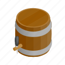 alcohol, barrel, beer, container, drink, isometric, storage