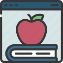 apple, on, book, website, elearning, teacher