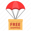 box, cargo, delivery, free, logistic, parachute, shipping