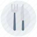 food, fork, hotel, knife, restaurant