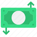 arrow, bank, business, money, payment