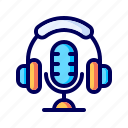 microphone, headphones, broadcasting, podcast, audio