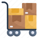 trolley, logistic, package, delivery, boxes, cart