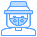 face, hat, human, mask, masked, shield