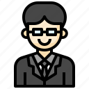 manager, profession, suit, tie, glasses