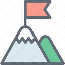 achievement, flag, goal, mission, mountain peak