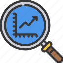 progress, analysis, magnifying, glass, loupe