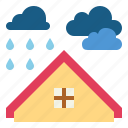 cloud, house, rain, rainy