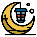 cresent, lamp, lantern, light, moon