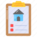 house, home, document, estate, clipboard, page, property