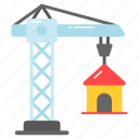 home, house, construction, crane, architecture, structure, lifting